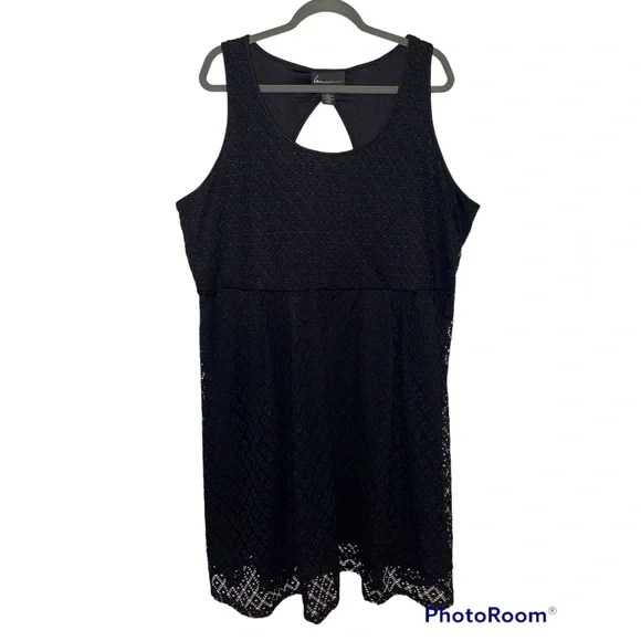 Lane Bryant | Dresses | Lane Bryant Crochet Lace Fit Flare With Keyhole  Opening Black Size 22 | Poshmark